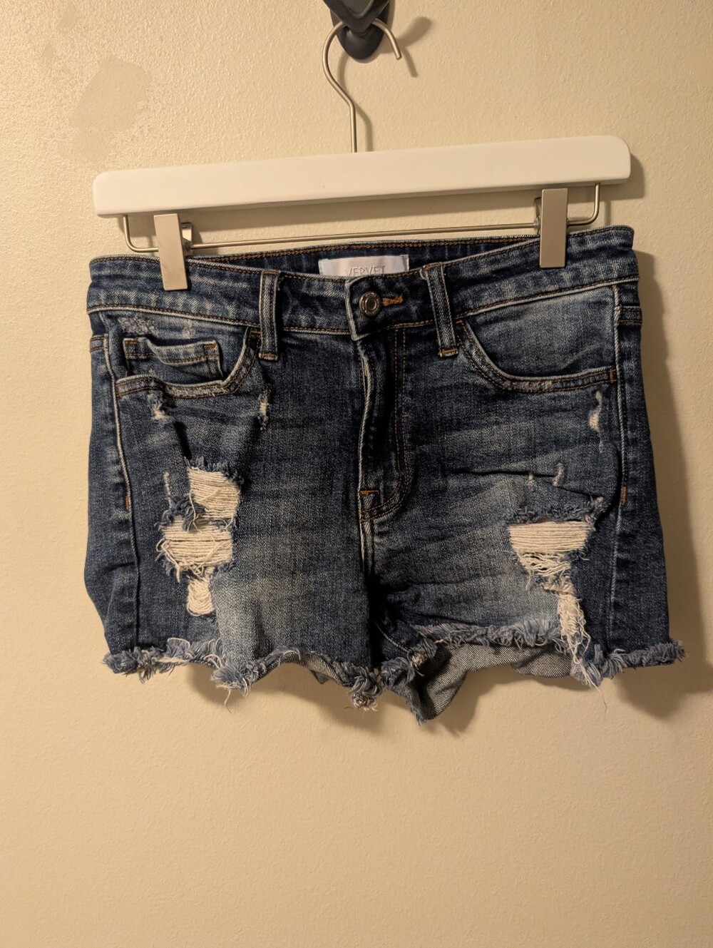 Vervet Distressed Denim Jean Shorts Size Medium